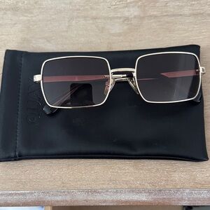 Quay Australia Gold Frame Sunglasses with Black Pouch